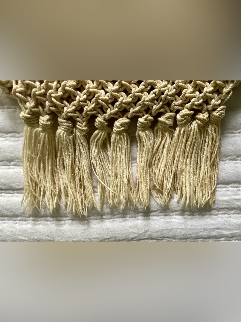 Vintage Handmade Macramé Fringe Bag - Picture 5 of 11